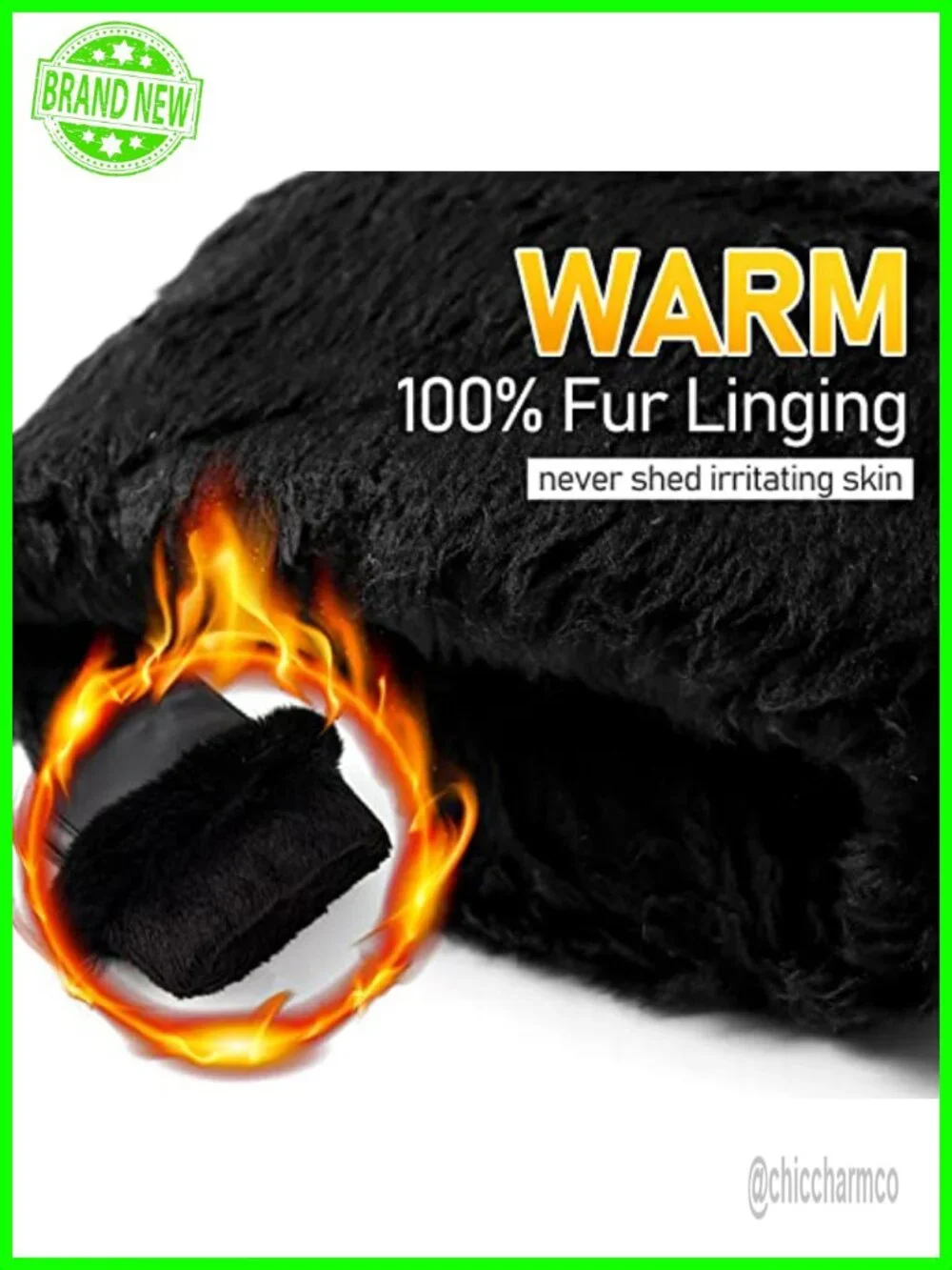 Women's Leather Gloves with Rabbit Fur Cuff Touchscreen Warm Winter Driving